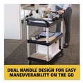Carts | Rubbermaid Commercial FG342488BLA 18-5/8 in. x 33-5/8 in. x 37-3/4 in. Three-Shelf Economy Plastic Cart - Black image number 10