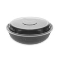 Food Storage Containers & Lids | Pactiv Corp. NV2GRN307B EarthChoice Versa2Go 6.8 in. x 6.8 in. x 2.2 in. 30 oz. Plastic Microwaveable Container - Black/Clear (150/Carton) image number 0