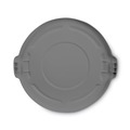 Waste Receptacle Lids | Rubbermaid Commercial FG265400GRAY BRUTE 26.75 in. Self-Draining Flat Top Lids for 55-Gallon Round Containers - Gray image number 2