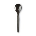 Disposable Spoons | Dixie SH517 5-3/4 in. Heavyweight Plastic Cutlery Soup Spoons - Black (1000/Carton) image number 2