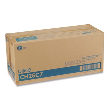 Dixie CH26C7 Heavyweight Polystyrene Plastic Fork/Knife/Teaspoon - White (250/Carton)