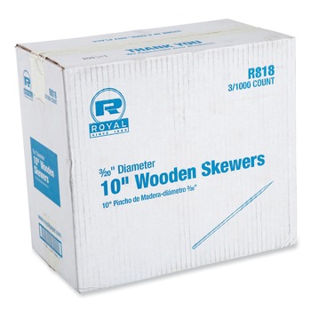 AmerCareRoyal R818 10 in. Wooden Skewers - Natural (3000/Carton)
