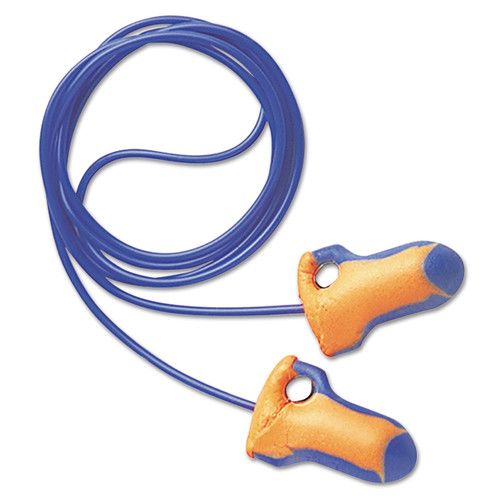 Ear Plugs | Howard Leight by Honeywell LT-30 32NRR Laser Trak Corded Single-Use Earplugs - Orange/Blue (100-Pair/Box) image number 0