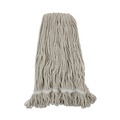 Mop Heads | Boardwalk BWK424CEA 24 oz. Cotton Pro Loop Web/Tailband Wet Mop Head - White image number 0