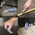 Knives & Multi-Purpose Tools | Great Neck 12113 2 in. Blade 3.5 in. Aluminum Handle 1 Utility Blade Sheffield Folding Lockback Knife - Blue image number 8