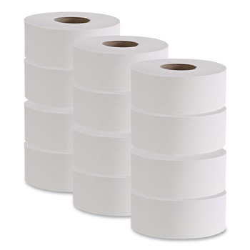 TOILET TISSUES | Boardwalk SOD410320 3.2 in. x 525 ft. 2 Ply Septic Safe Jumbo Roll Bathroom Tissue - White (12/Carton)