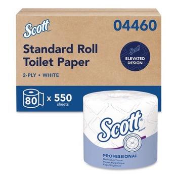Scott 04460 Essential Standard Septic Safe 2 Ply Roll Bathroom Tissue - White (80/Carton)