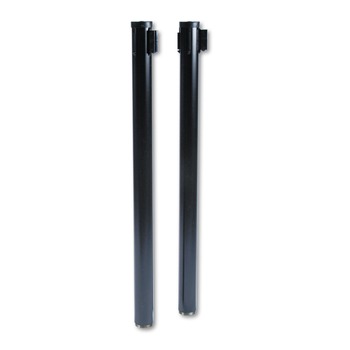 BARRIERS | Tatco 11611 40 in. High Adjusta-Tape Steel Crowd Control Posts Only - Black (2/Box)