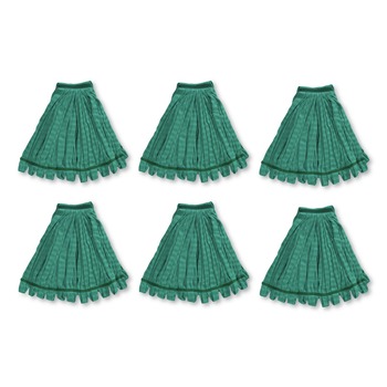 Rubbermaid Commercial FGT85206GR00 5 in. Green Headband Microfiber Tube Mop - Medium Green (6/Carton)