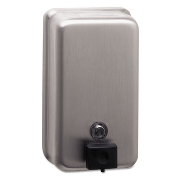 Bobrick B-2111 ClassicSeries 4.75 x 3.5 x 8.13 Surface-Mounted Soap Dispenser - Stainless Steel