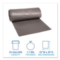 Low-Density Trash Bags | Boardwalk H6639SGKR01 33 in. x 39 in. 33 gal. 1.1 mil Low-Density Can Liners - Gray (100/Carton) image number 3