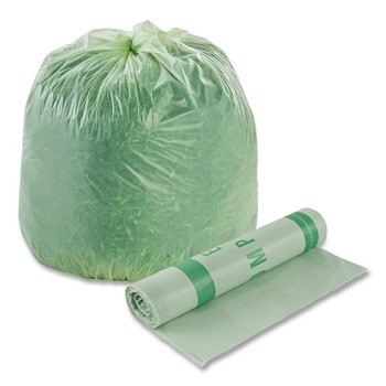 REPRO TRASH BAGS | Stout by Envision E4248E85 EcoSafe-6400 42 in. x 48 in. 0.85 mil. 48 Gallon Compostable Bags - Green (40/Box)
