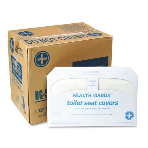 Toilet Seat Covers | HOSPECO HG-5000 Health Gards 14.25 in. x 16.5 in. Toilet Seat Covers - White (5000/Carton) image number 0