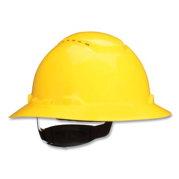 HEAD AND FACE PROTECTION | 3M H-802SFV-UV H-800 SecureFit H-Series 4-Point Pressure Diffusion Ratchet Suspension Vented Hat with UV Indicator - Yellow