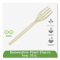 Disposable Forks | WNA EPS002 7 in. EcoSense Renewable Plant Starch Cutlery Fork (50/Pack) image number 3