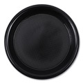 Plates | Boardwalk BWKPLHIPS10BL 10 in. Diameter Hi-Impact Plastic Dinnerware Plate - Black (125/Sleeve, 4 Sleeves/Carton) image number 6
