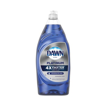 Dawn 01135 32.7 oz. Bottle Platinum Liquid Dish Detergent - Refreshing Rain Scent (8/Carton)