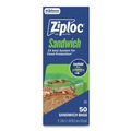 Resealable Bags | Ziploc 383179 1.2 mil. 6.5 in. x 5.88 in. Resealable Sandwich Bags - Clear (40/Box) image number 2
