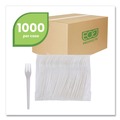 Disposable Forks | Eco-Products EP-S012 6 in. Plantware Compostable Cutlery Fork - Pearl White (1000/Carton) image number 3