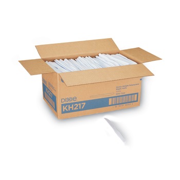 DISPOSABLE KNIVES | Dixie KH217 Heavyweight Plastic Knives - White (1000/Carton)