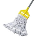Mop Heads | Rubbermaid Commercial FGA41206WH00 Web Foot Cotton/Synthetic Medium Finish Mop Head with 1 in. White Headband - White (6/Carton) image number 2