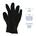 Food Service Disposable & Single Use Gloves | Boardwalk BWK396LCT 4.4 mil Disposable General-Purpose Powder-Free Nitrile Gloves - Large, Black (1000/Carton) image number 7