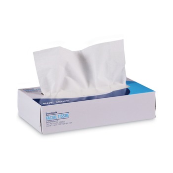 FACIAL TISSUES | Boardwalk BWK6500B 2-Ply Office Packs Facial Tissue Flat Box - White (30/Carton)