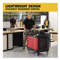 Carts | Rubbermaid Commercial FG453388BLA TradeMaster 750 lbs. Capacity 26.25 in. x 49 in. x 38 in. 1-Shelf Cart - Black image number 8