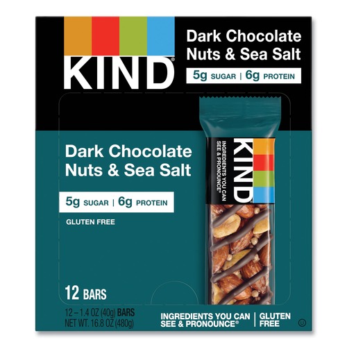 Meals & Snack Bars | KIND 17851 1.4 oz. Nuts and Spices Bar - Dark Chocolate Nuts and Sea Salt (12/Box) image number 0