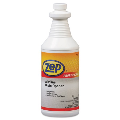 Drain Cleaners | Zep Professional 1041423 Alkaline Drain Opener Quart Bottle image number 0