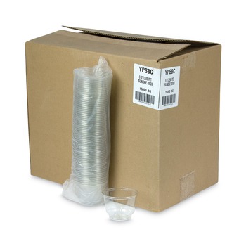 Pactiv Corp. YPS8C EarthChoice 8 oz. 4 in. Diameter x 3 in. height Recycled Clear Plastic Sundae Dish - Clear (900/Carton)