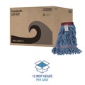 Mop Heads | Boardwalk BWKLM30311L Looped End Wideband Cotton/Synthetic Mop Heads - Large, Blue (12/Carton) image number 2