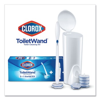 TOILET BRUSHES | Clorox 03191 ToiletWand Disposable Toilet Cleaning System with Handle/Caddy/Refills - White (6/Carton)