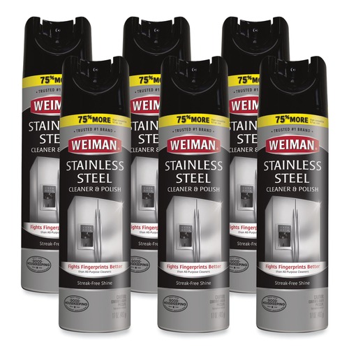 Stainless Steel Cleaners | WEIMAN 49CT 17 oz Aerosol Stainless Steel Cleaner and Polish (6/Carton) image number 0
