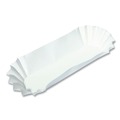 Food Containers & Lids | Hoffmaster 610740 6 in. x 2 in. x 2 in. Fluted Hot Dog Trays - White (3000/Carton) image number 2