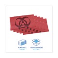 Low-Density Trash Bags | Boardwalk A6639PRK 33 in. x 39 in. 1.3 mil 33 gal. Linear Low Density Health Care Trash Can Liners - Red (150/Carton) image number 5