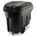 Carts & Trucks | Rubbermaid Commercial FG9W7300BLA Executive Series Mega Brute 120 Gallon Plastic Rectangular Mobile Container - Black image number 0