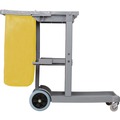 Perforated Roll & Hand Towels | Boardwalk JC1945SBWK23 19 in. x 45 in. x 39 in. 4 Shelves 1 Bin Plastic Janitor's Cart - Gray image number 2