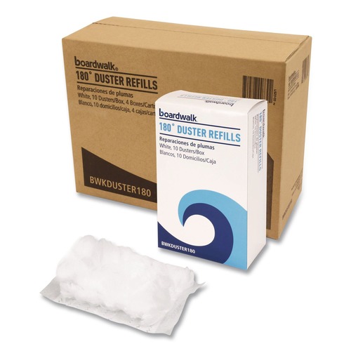 Dusters | Boardwalk 96493-BWK 180 Duster Refills with Soft Fluffy Fibers - White (40/Carton) image number 0