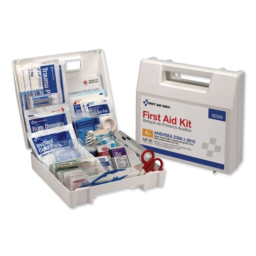 First Aid Kits | First Aid Only 90589 141-Pieces Plastic Case ANSI 2015 Compliant Class Aplus Type I and II First Aid Kit for 25 People (1-Kit) image number 0