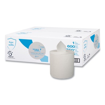 Papernet 410083 1-Ply 7.6 x 15 Double Layer Paper Towel - White (6/Carton)