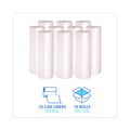 High-Density Trash Bags | Boardwalk Z8048HNKR01 40 in. x 48 in. 45 Gallon 13 mic High Density Industrial Coreless Roll Can Liners - Natural (250/Carton) image number 5