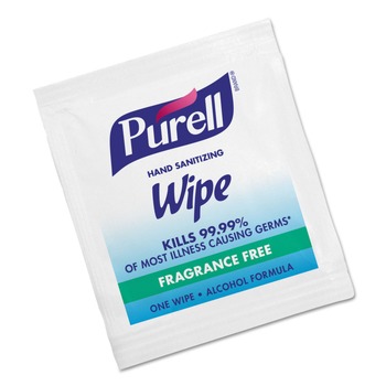 PURELL 9022-10 5 in. x 7 in. Individually Wrapped Unscented Sanitizing Hand Wipes - White (1000/Carton)