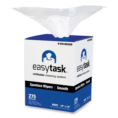 Cleaning Cloths & Wipes | HOSPECO N-ETA100CZGW 10 in. x 12 in. 1-Ply Easy Task Center-Pull A100 Wiper - White image number 0