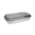 Food Containers & Lids | Pactiv Corp. 6713WPTE 72 oz 12.25 in. x 7.5 in. x 3.13 in. Aluminum Carry-Out Container with OPS Tamper-Evident Dome Lid - Silver (125/Carton) image number 0