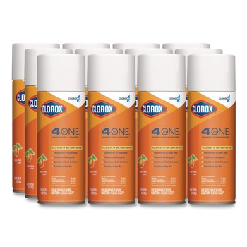 DISINFECTING AND CLEANING SOLUTIONS | Clorox 31043 14 oz. Citrus 4-in-1 Disinfectant and Sanitizer Aerosol Spray (12/Carton)