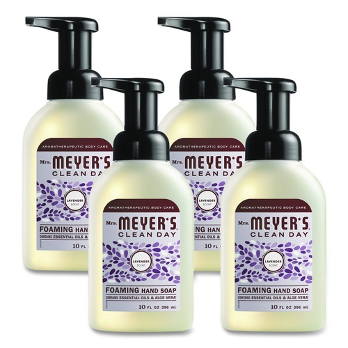 Hand Soaps | Mrs. Meyer's SJN379557 10 oz Clean Day Foaming Hand Soap - Lavender (4/Carton) image number 0