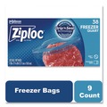 Resealable Bags | Ziploc 351177 6.97 in. x 7.7 in. 32 oz. Zipper Freezer Bags - Clear (38 Bags/Box, 9 Boxes/Carton) image number 7