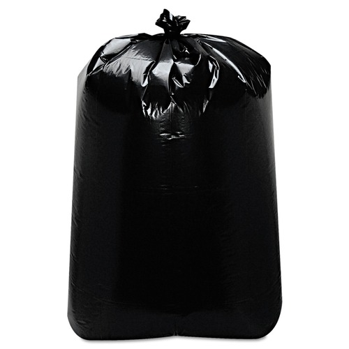 Low-Density Trash Bags | Trinity Plastics 100482 22 in. x 58 in. 60-Gallon 1.6 millimeter Flat Pack Low-Density Can Liners - Black (100/Carton) image number 0