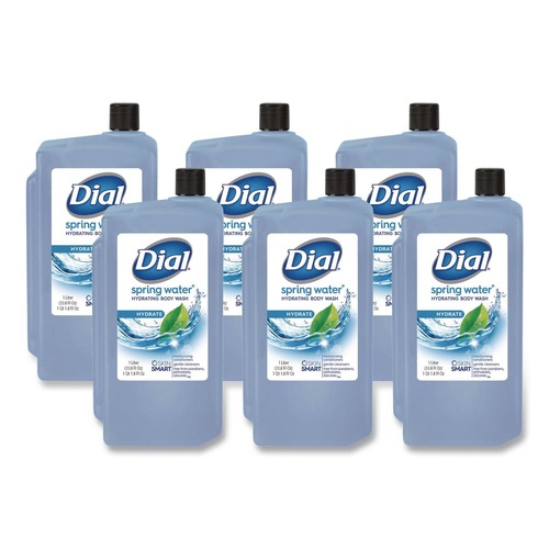 Personal Shampoos, Conditioners, & Body Washes | Dial Professional 4031 1 Liter Body Wash Refill - Spring Water Scent (8/Carton) image number 0